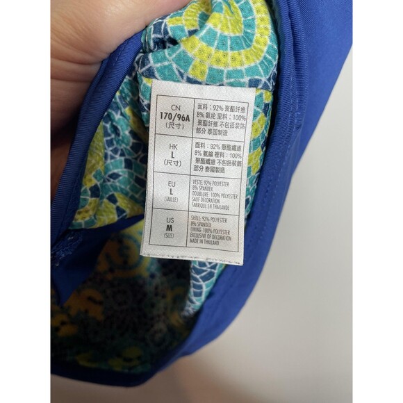 Disney Parks Vest Womens Medium Blue Mickey Hooded Zip Sleeveless Mosaic - Picture 5 of 8